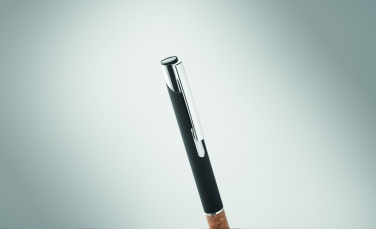 Logo trade promotional items image of: Ballpoint pen made of aluminum with a cork grip