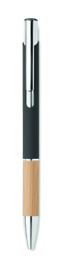 Logotrade promotional giveaway picture of: Ballpoint pen made of aluminum with a bamboo grip