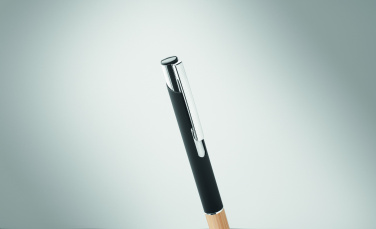 Logotrade promotional item image of: Ballpoint pen made of aluminum with a bamboo grip