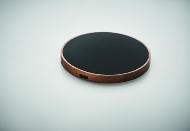 Logo trade promotional gifts picture of: Wireless charger in acacia 15W