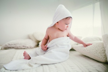 Logo trade promotional items image of: Cotton hooded baby towel