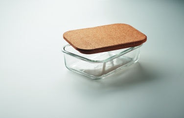 Logo trade promotional giveaways picture of: Glass lunch box with cork lid