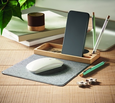Logotrade promotional giveaway picture of: Wireless charger in bamboo 15W