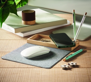 Logo trade corporate gifts picture of: Wireless charger in bamboo 15W