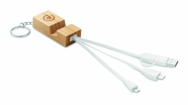 Logo trade promotional merchandise image of: Bamboo key ring and stand Salo