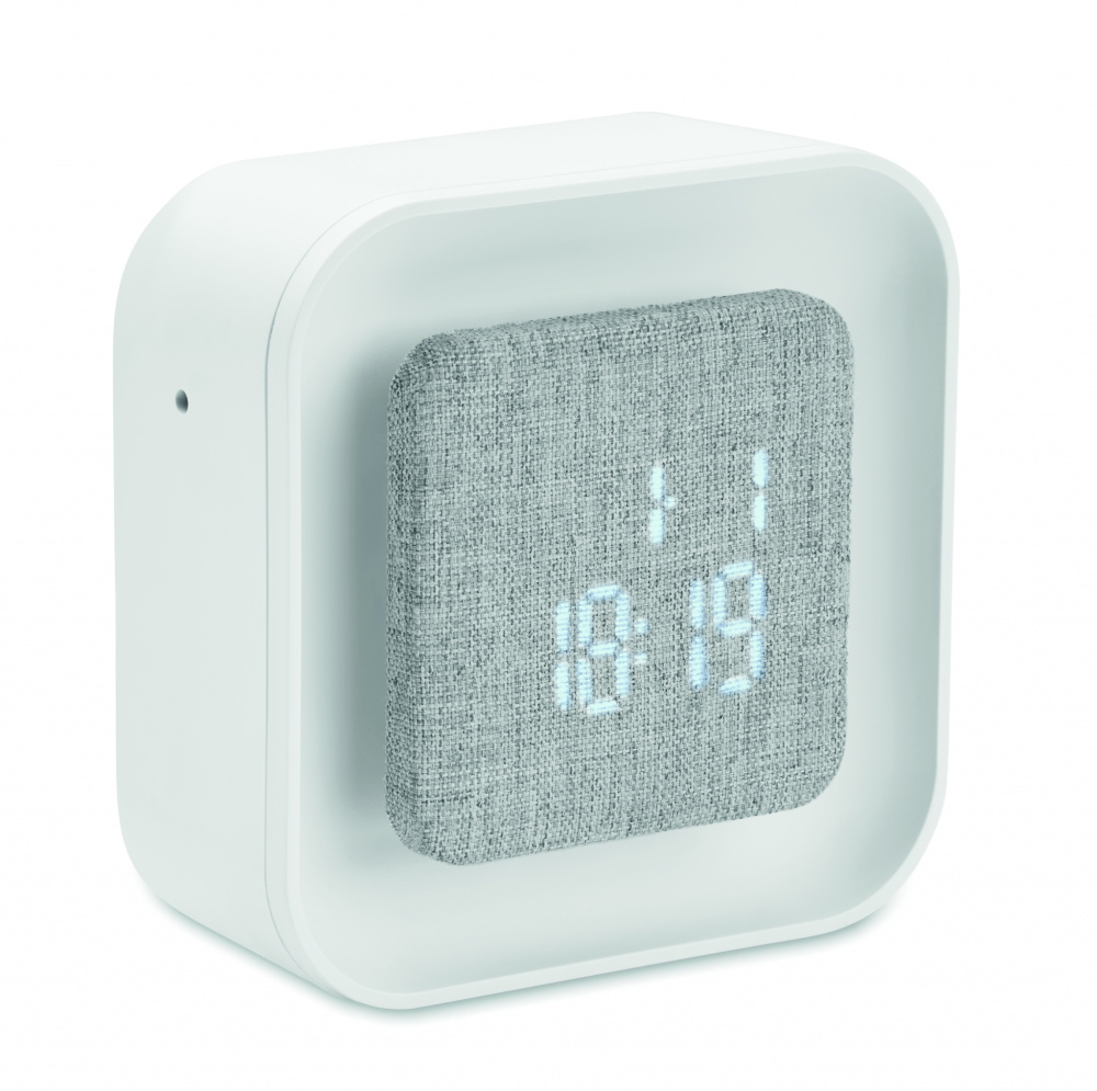 Logo trade promotional gift photo of: Recycled ABS/RPET alarm clock Stuttgart