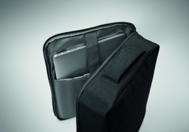 Logo trade promotional giveaway photo of: A safe 15-inch laptop backpack made of 300D RPET with a 210D RPET lining and customizable printing.
