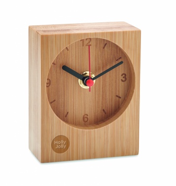 Logo trade promotional gifts image of: Bamboo table clock