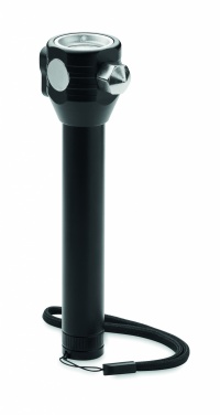 Logo trade business gifts image of: 3-in-1 aluminum flashlight with an emergency hammer and seatbelt cutter, customizable with printing