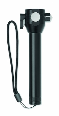 Logotrade promotional merchandise photo of: 3-in-1 aluminum flashlight with an emergency hammer and seatbelt cutter, customizable with printing