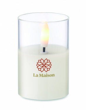 Logo trade promotional merchandise photo of: LED wax candle in glass holder