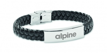 Logo trade promotional merchandise image of: Braided faux leather bracelet