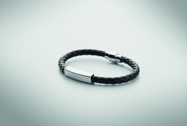 Logo trade promotional giveaway photo of: Braided faux leather bracelet