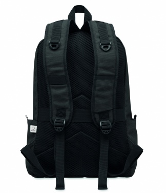 Logo trade promotional merchandise image of: A 15-inch laptop backpack made of recycled pre-consumer cotton with customizable printing