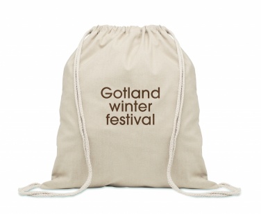 Logo trade promotional giveaway photo of: Recycled cotton drawstring bag