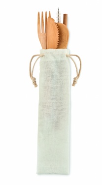 Logotrade promotional item picture of: Bamboo cutlery with straw