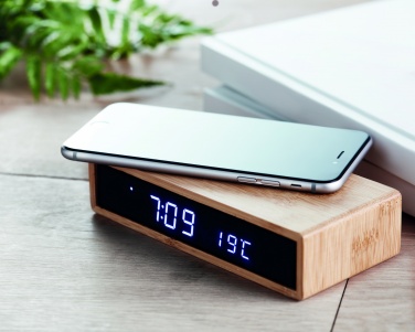 Logo trade promotional products picture of: Wireless charger in bamboo 5W