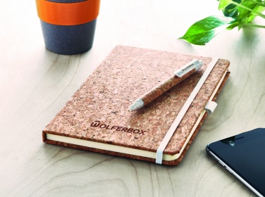 Logo trade promotional gifts image of: A5 cork notebook with pen