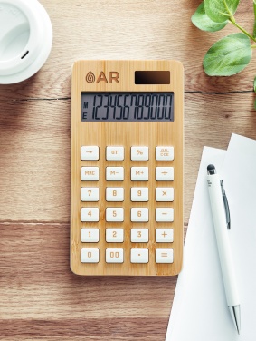 Logo trade promotional merchandise picture of: 12 digit bamboo calculator