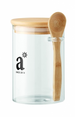 Logotrade corporate gift picture of: Glass jar with spoon 600 ml