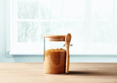 Logotrade promotional gift picture of: Glass jar with spoon 600 ml