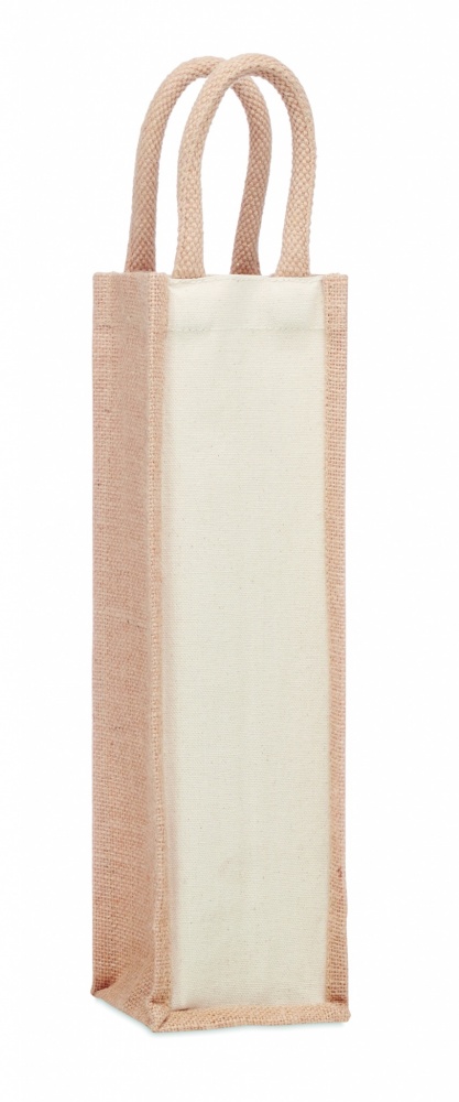 Logo trade promotional products image of: Jute wine bag for one bottle