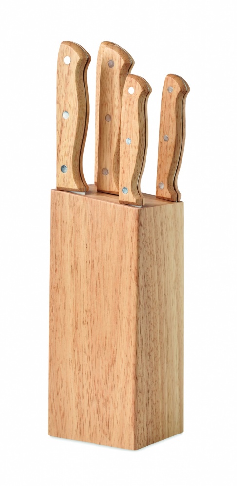 Logo trade corporate gifts image of: 5 piece knife set in base