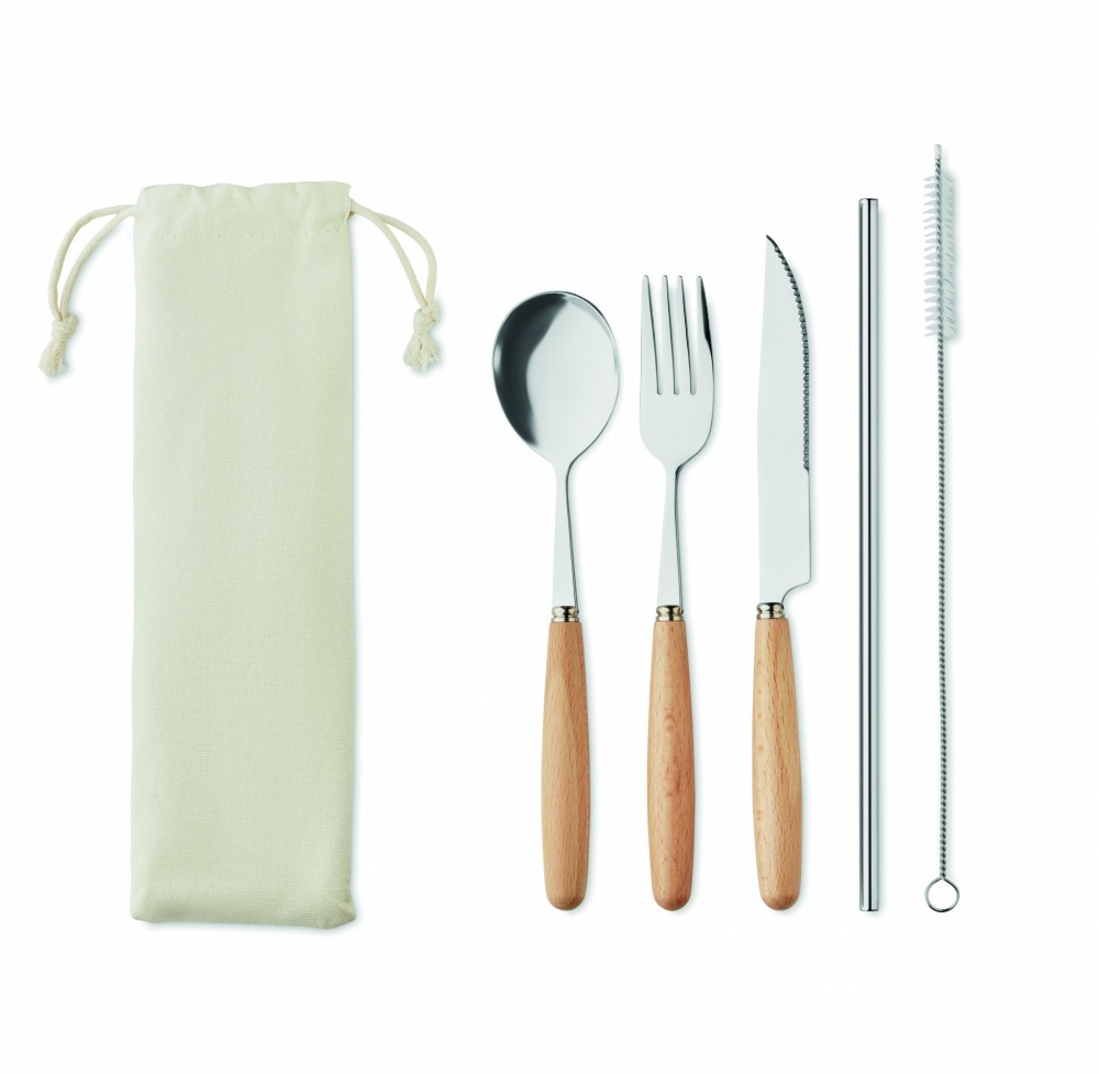 Logo trade promotional items image of: Cutlery set stainless steel