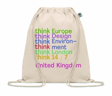 Logo trade promotional products image of: Organic cotton drawstring bag