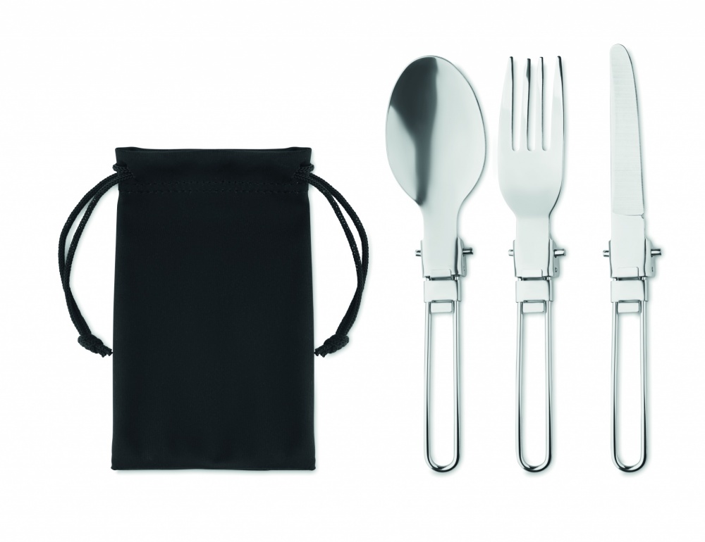 Logo trade promotional items image of: 3-piece camping cutlery set
