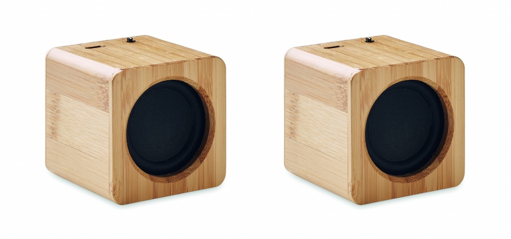 Logotrade promotional gift picture of: Set of Bamboo wireless speaker