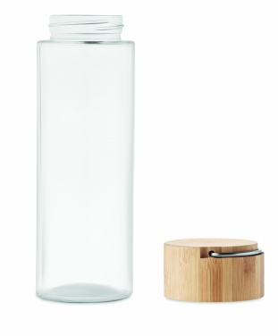 Logotrade promotional products photo of: Glass bottle 500ml bamboo lid