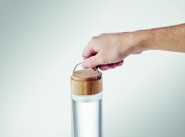 Logo trade promotional items image of: Glass bottle 500ml bamboo lid