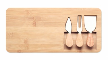 Logotrade promotional gift picture of: Bamboo Cheese board set Leipzig