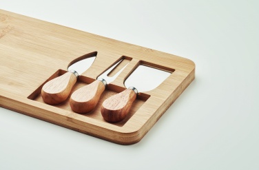 Logo trade promotional gifts image of: Bamboo Cheese board set Leipzig