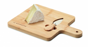 Logo trade promotional gift photo of: Cheese board set in bamboo Bremen