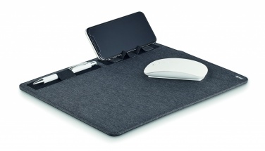 Logo trade promotional gifts picture of: RPET mouse mat charger 15W