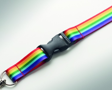 Logo trade promotional gifts image of: Rainbow RPET lanyard