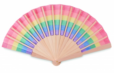 Logotrade promotional item picture of: Rainbow wooden hand fan