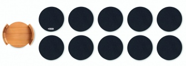 Logotrade promotional items photo of: RPET coasters in bamboo holder