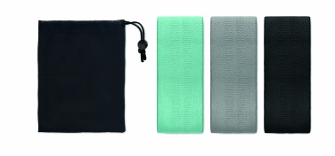 Logo trade business gift photo of: Set of 3 fitness bands in pouch