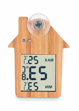 Logo trade promotional giveaways picture of: Bamboo weather station HISA