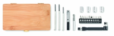 Logo trade promotional item photo of: 21 pcs tool set in bamboo case