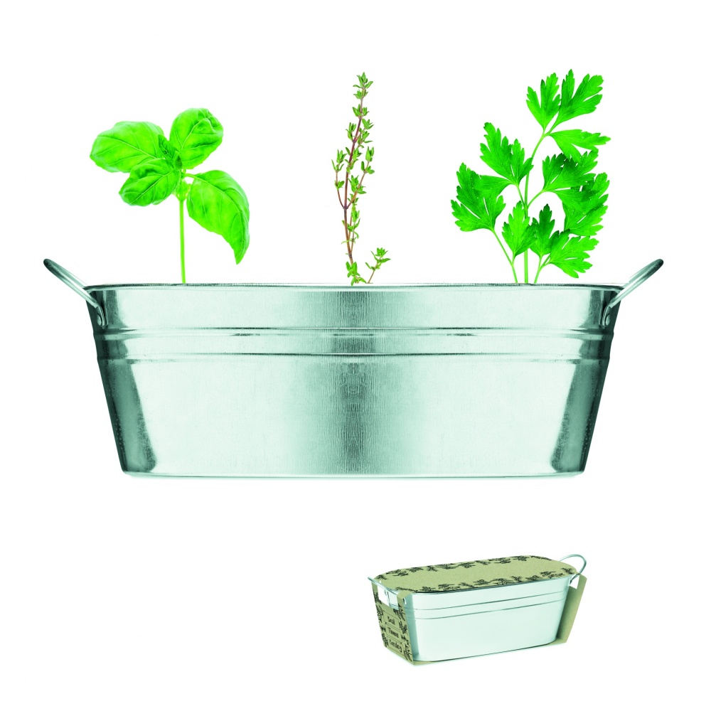 Logotrade promotional merchandise image of: Zinc tub with 3 herbs seeds