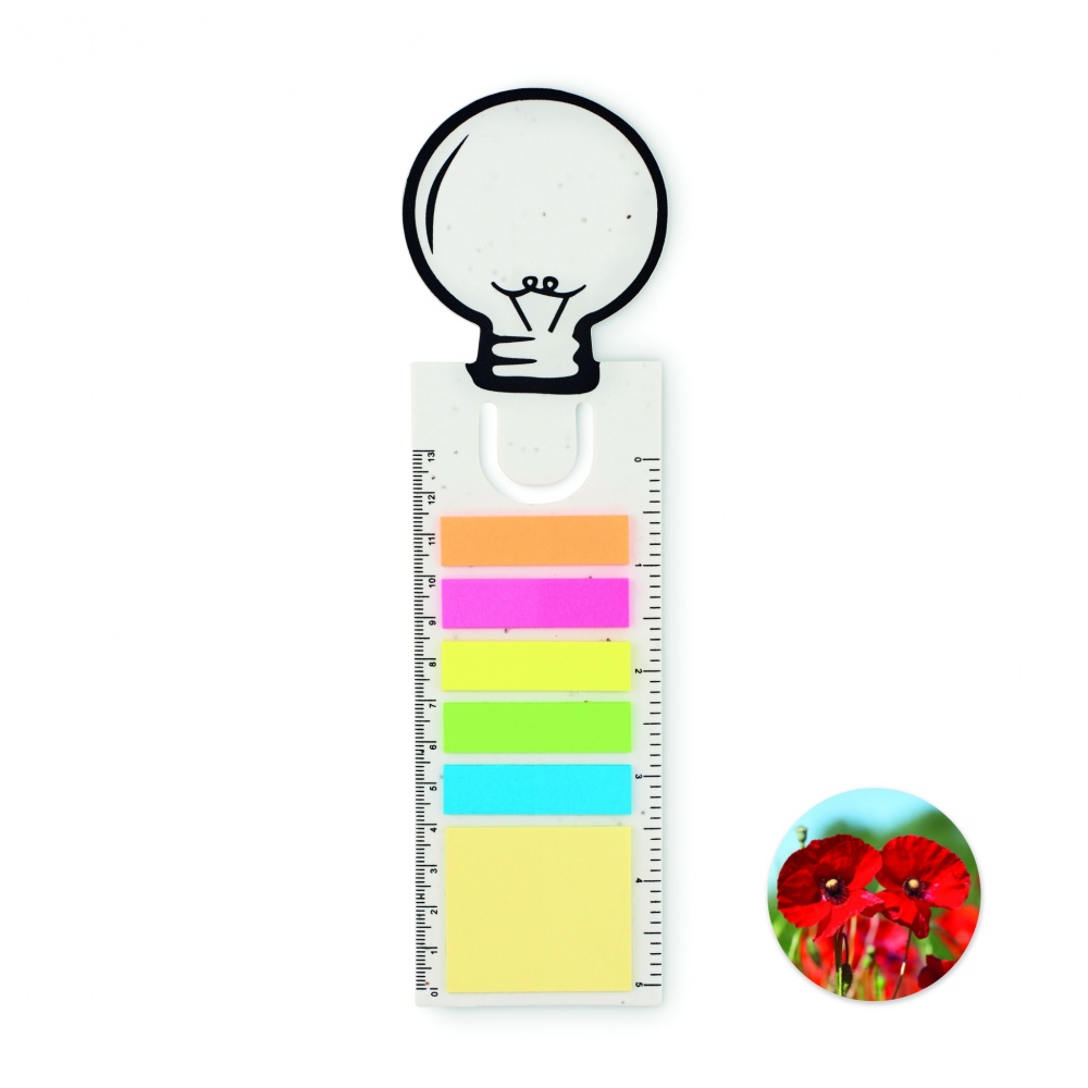 Logo trade business gifts image of: Seed paper bookmark w/memo pad