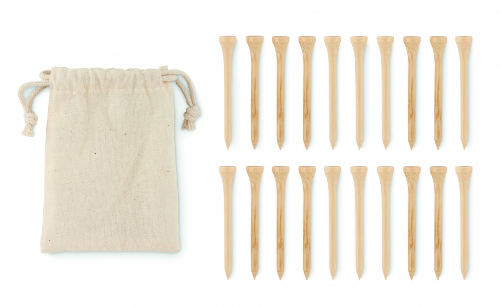 Logo trade promotional item photo of: 20 bamboo golf tees set