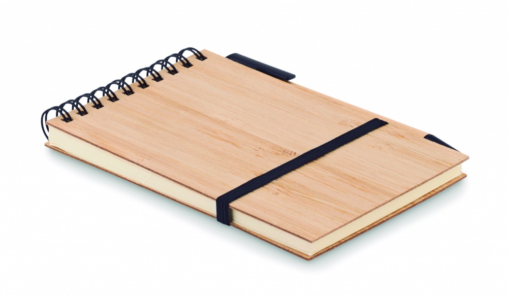 Logo trade corporate gifts picture of: A6 bamboo notepad with pen SONORABAM
