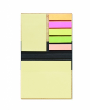 Logo trade promotional giveaway photo of: Bamboo sticky note memo pad