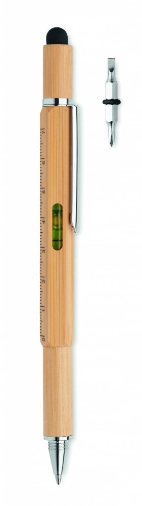Logotrade promotional item picture of: Spirit level pen in bamboo