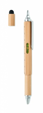 Logo trade promotional products image of: Spirit level pen in bamboo
